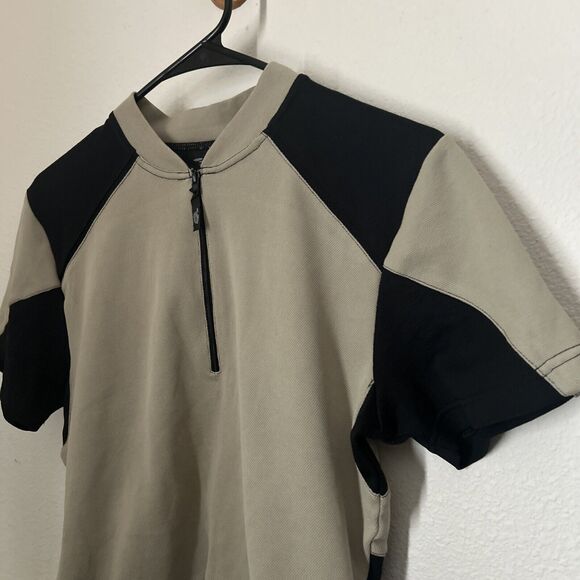 NEMA Womens Bicycle Jersey Tan/Black side Cycling Jersey Pockets Medium - Picture 2 of 10